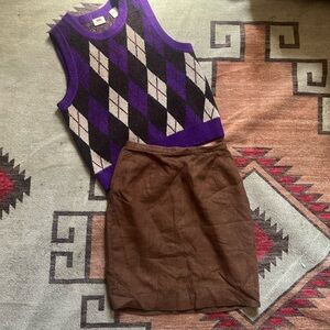 Vintage linen pencil skirt